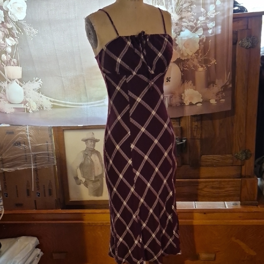 SO Purple Plaid Midi Dress